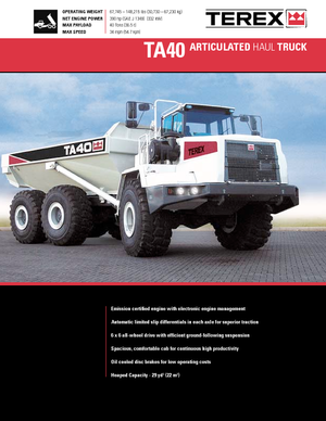आर्टिकुलेटेड डंप ट्रक Terex TA 40