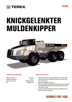 आर्टिकुलेटेड डंप ट्रक Terex TA 400