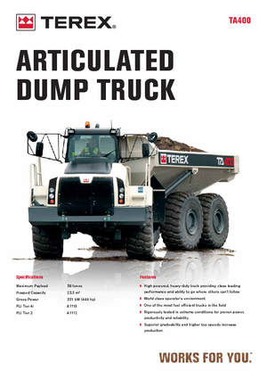 आर्टिकुलेटेड डंप ट्रक Terex TA 400