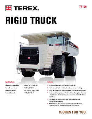 रिजिड डंप ट्रक Terex TR 100