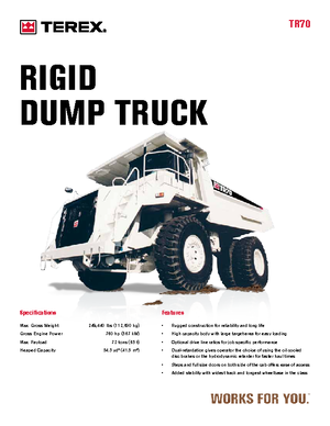 रिजिड डंप ट्रक Terex TR 70