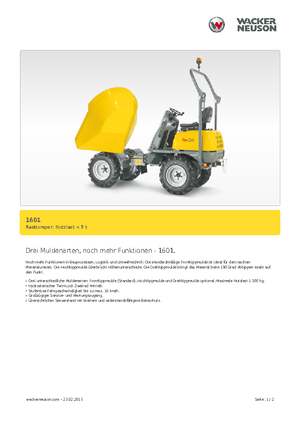 व्हील डंपर Neuson 1601
