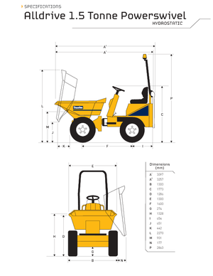 व्हील डंपर Thwaites Alldrive 1,5 TO FK