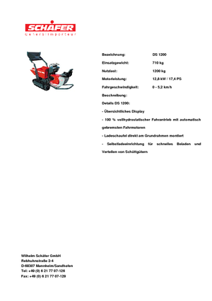 ट्रैक्ड डंपर SCHÄFER DS 1200