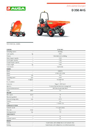 व्हील डंपर Ausa D 350 AHG
