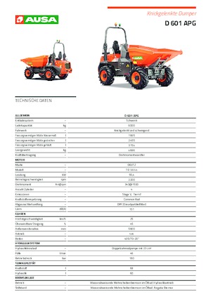 व्हील डंपर Ausa D 601APG 
