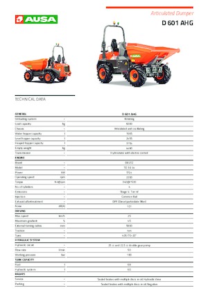 व्हील डंपर Ausa D 601APG 