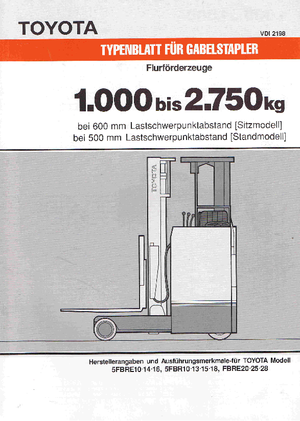 इलेक्ट्रिक फोर्कलिफ्ट Toyota 5 FBRE 10-48