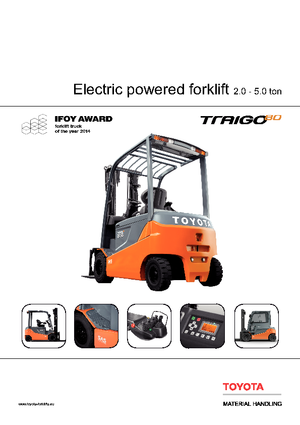 इलेक्ट्रिक फोर्कलिफ्ट Toyota 8 FBMKT 20