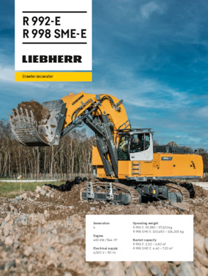 इलेक्ट्रिक क्रॉलर एक्सकेवेटर Liebherr R 992-E
