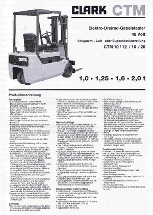 इलेक्ट्रिक फोर्कलिफ्ट Clark CTM 16 SX