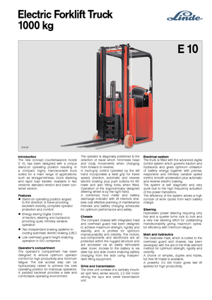 इलेक्ट्रिक फोर्कलिफ्ट Linde E 10