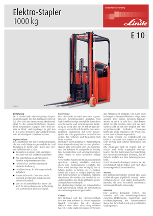 इलेक्ट्रिक फोर्कलिफ्ट Linde E 10
