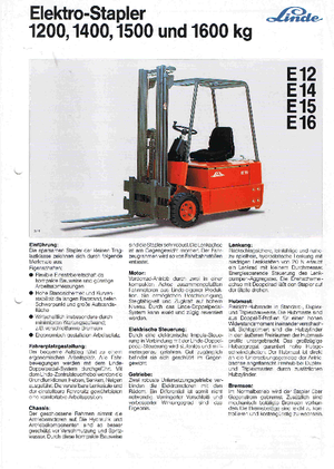 इलेक्ट्रिक फोर्कलिफ्ट Linde E 12