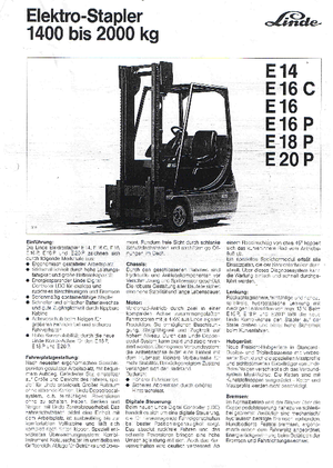 इलेक्ट्रिक फोर्कलिफ्ट Linde E 16 C