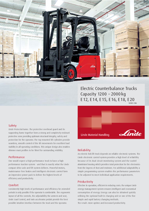 इलेक्ट्रिक फोर्कलिफ्ट Linde E 16 L