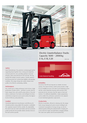 इलेक्ट्रिक फोर्कलिफ्ट Linde E20PH