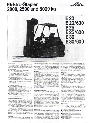 इलेक्ट्रिक फोर्कलिफ्ट Linde E 30