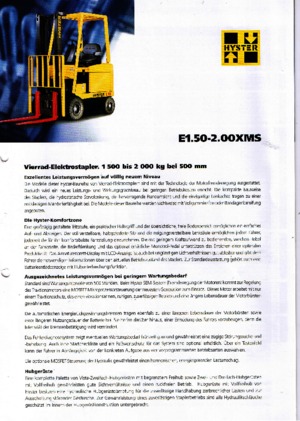 इलेक्ट्रिक फोर्कलिफ्ट Hyster E 2.00 XMS
