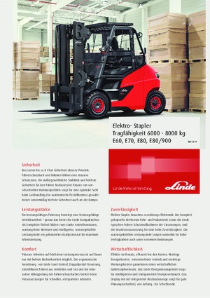 इलेक्ट्रिक फोर्कलिफ्ट Linde E 80/900