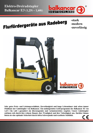 इलेक्ट्रिक फोर्कलिफ्ट Balkancar EC 316 Compact