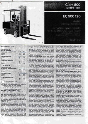 इलेक्ट्रिक फोर्कलिफ्ट Clark EC 500 120