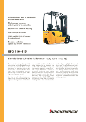 इलेक्ट्रिक फोर्कलिफ्ट Jungheinrich EFG 110