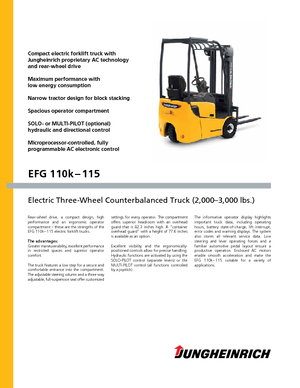 इलेक्ट्रिक फोर्कलिफ्ट Jungheinrich EFG 115
