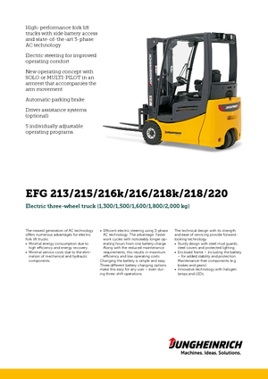 इलेक्ट्रिक फोर्कलिफ्ट Jungheinrich EFG 220