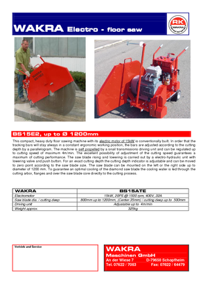 फ्लोर सॉ WAKRA BS 15 E 2