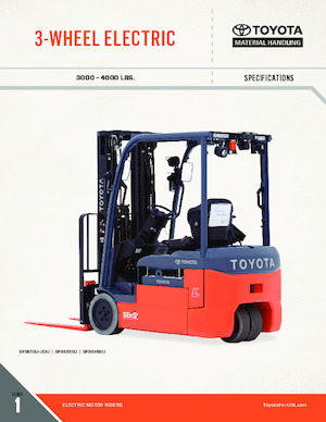 इलेक्ट्रिक फोर्कलिफ्ट Toyota 8FBE20U