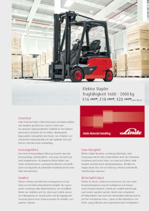 इलेक्ट्रिक फोर्कलिफ्ट Linde E20PL