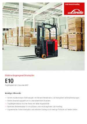 इलेक्ट्रिक फोर्कलिफ्ट Linde E10