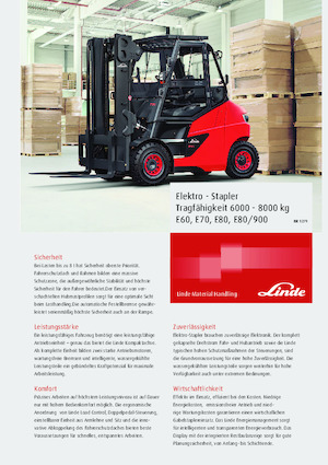 इलेक्ट्रिक फोर्कलिफ्ट Linde E80 