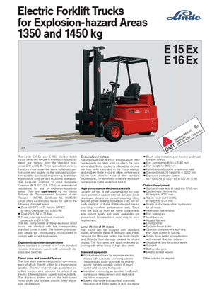ईएक्स इलेक्ट्रिक एक्सप्लोजन-प्रूफ फोर्कलिफ्ट Linde E 16 EX