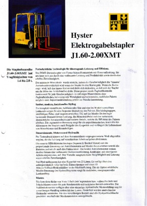 इलेक्ट्रिक फोर्कलिफ्ट Hyster J 2.00 XMT
