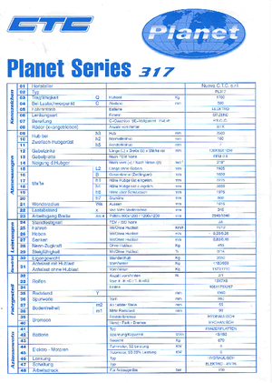 इलेक्ट्रिक फोर्कलिफ्ट CTC PL 317