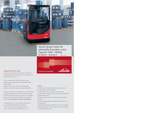 इलेक्ट्रिक एक्सप्लोजन प्रूफ रीच ट्रक Linde R 16 EX S