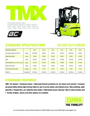 इलेक्ट्रिक फोर्कलिफ्ट Clark TMX 20 x