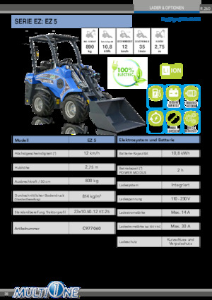 इलेक्ट्रिक व्हील लोडर Multione EZ 5 