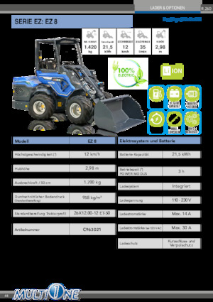 इलेक्ट्रिक व्हील लोडर Multione EZ 8 