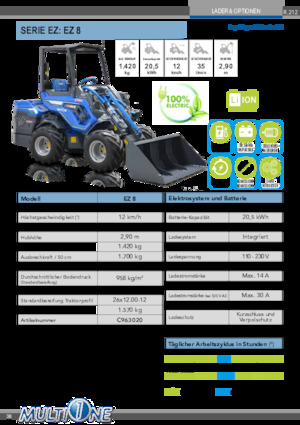 इलेक्ट्रिक व्हील लोडर Multione EZ 8