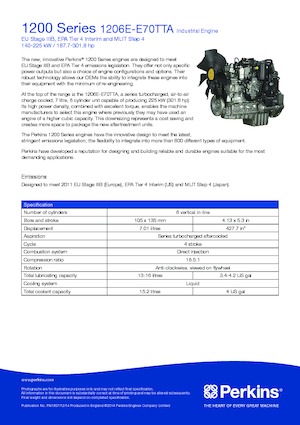 इंजन Perkins 1206E-E70TTA