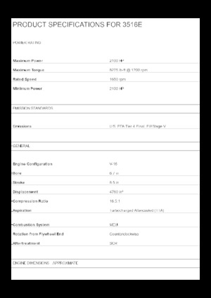इंजन Caterpillar 3516E