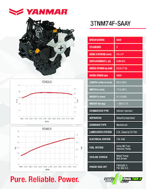 इंजन Yanmar 3TNM74F-SAAY