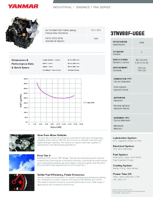 इंजन Yanmar 3TNV88F-UGGE