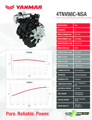 इंजन Yanmar 4TNV98C-NSA