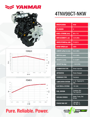 इंजन Yanmar 4TNV98CT-NKW