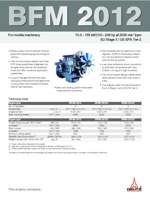 इंजन Deutz BF 4 M 2012