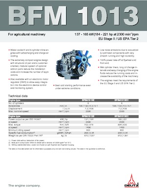 इंजन Deutz BF 6 M 1013 EC